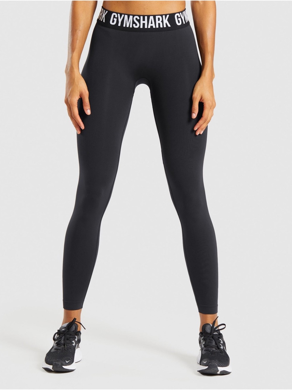 Gymshark Fit Seamless Black High-Waist Logo Waistband Leggings M Workout Gym